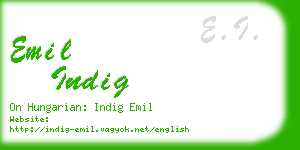 emil indig business card